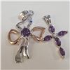 Image 2 : SILVER LOT OF 2 AMETHYST PENDANT