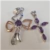 Image 2 : SILVER LOT OF 2 AMETHYST PENDANT