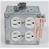 Image 1 : 4 PLUG ELECTRICAL RECEPTACLE IN BOX WITH COVER