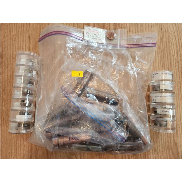 Bag Of Pennies Tubes Quarters