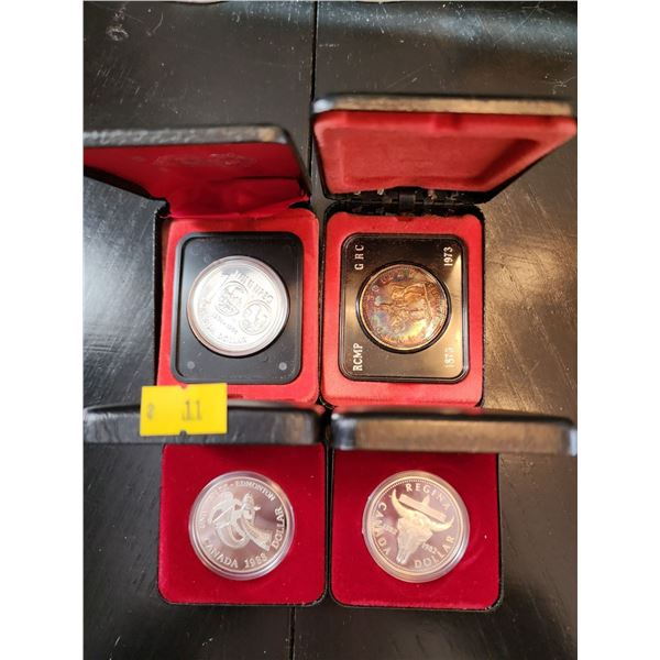 50% Canadian Silver Dollars 1973 1974 1982 1983
