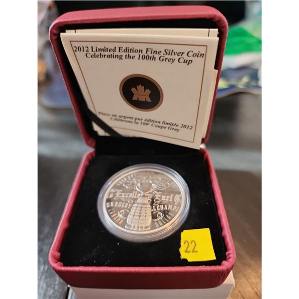 2012 Royal Canadian Mint 100 Years Grey Cup 4339/10000