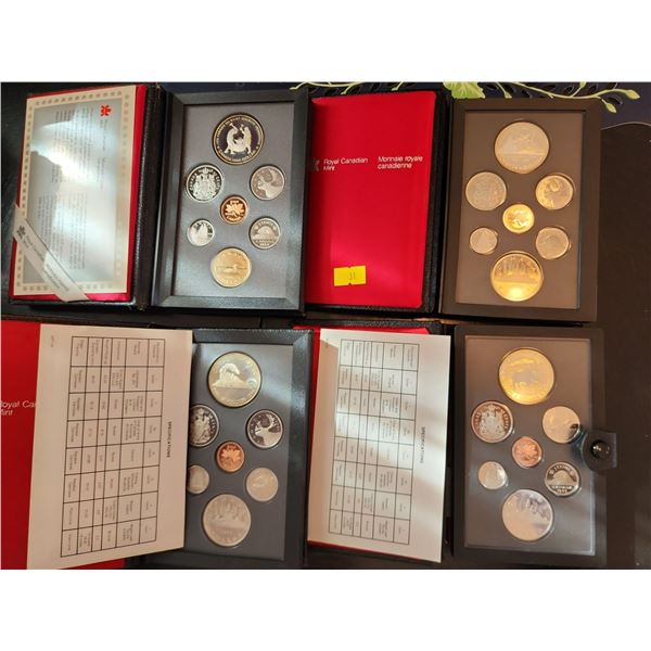 Royal Canadian Mint Double Dollar Proof Sets 1985 1986 1987 1988