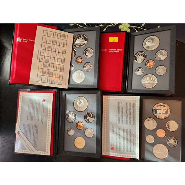 Royal Canadian Mint Double Dollar Proof  Sets 1985 1986 1987 1988