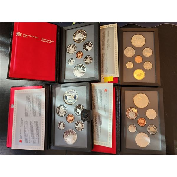 Royal Canadian Mint Double Dollar Proof Sets 1985 1986 1987 1989