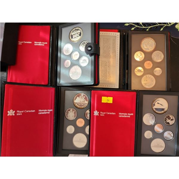 Royal Canadian Mint Double Dollar Proof Sets 1983 1985 1986 1987