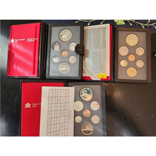 Royal Canadian Mint Double Dollar Proof Sets 1985 1986 1990