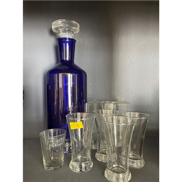Blue Glass Bar Ware