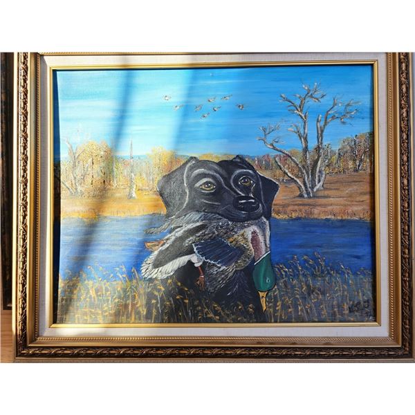 Canadian Artist D.T. Duck Hunting Oil On Canvas 24 x 21