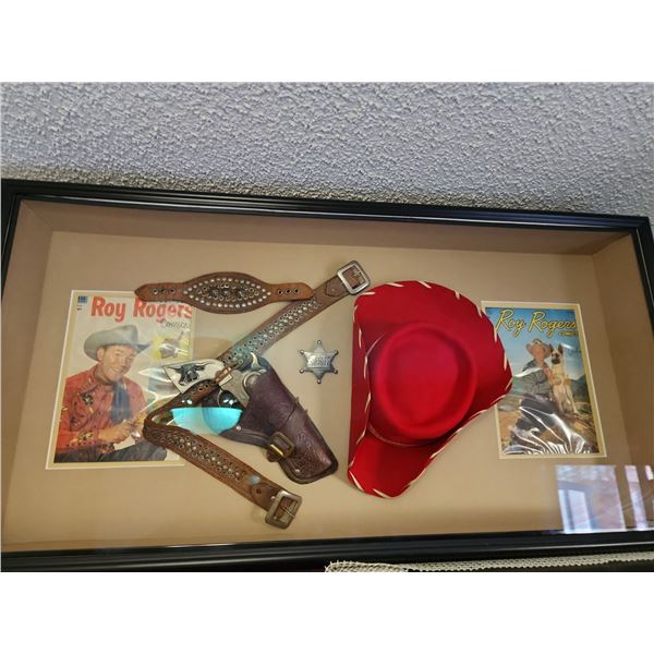 Roy Rodgers Shadow Box Collection - Cap Gun Holster Red Hat Comic Books 38L x 21H x 5D