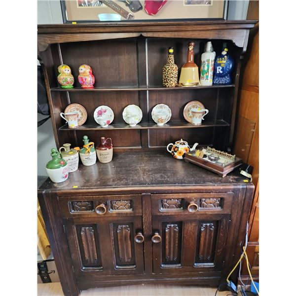 Victorian Welsh China Cabinet 2 Pieces Contents Not Included 48L x 69T x 20D