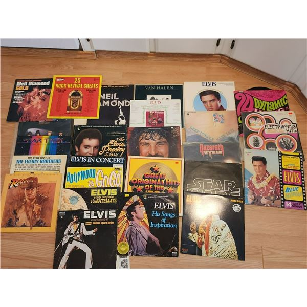 Record Collection Neil Diamond Elvis Van Halen Star Wars Everly Brothers Raiders Lost Ark