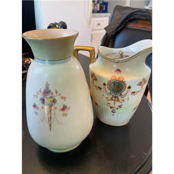 Crown Devon English Porcelain 'Erin' Vase and Chocolate Carafe