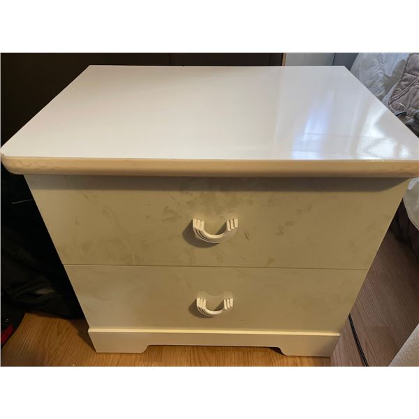 Pair Vintage Night Stand with Marble Finish