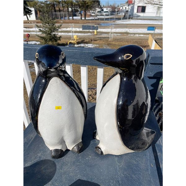 Pair of Ceramic Penguin Statues
