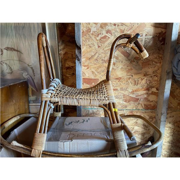 Vintage Wicker Rocking Horse