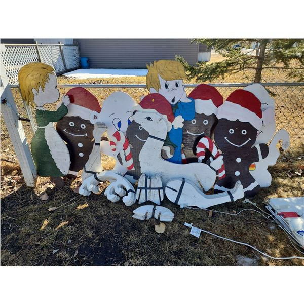 Antique Wooden Christmas and Reversible Halloween Decor