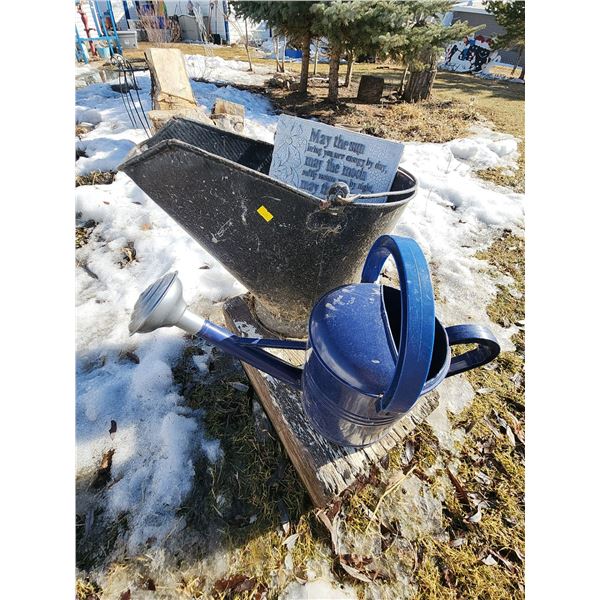 Coal Hod, Watering Can and Misc Garden Decor