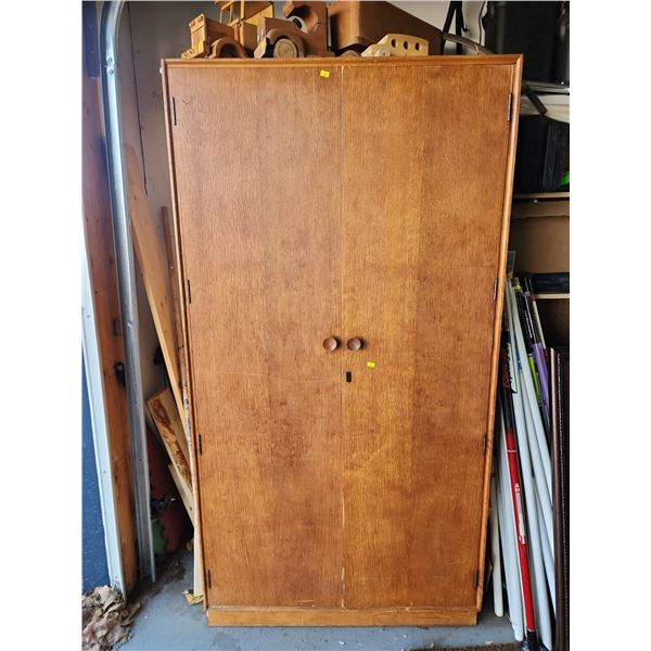 Solid Wood Garage Storage Cabinet 36L x 21D x 69T Contents Not Included