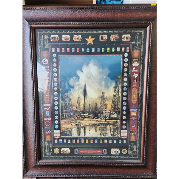 Alberta OIl & Gas Promotional Poster Framed 32 x 39