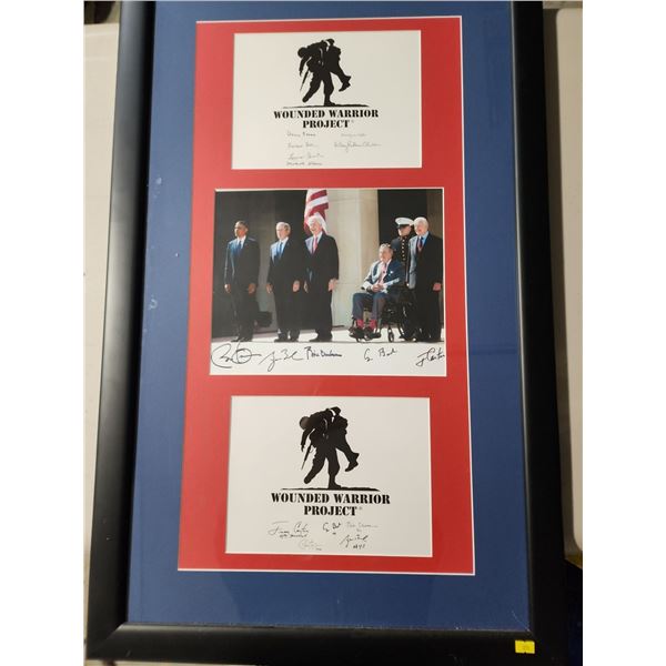 Wounded Warrior Project Autographed Bill Clinton - Barac Obama - George Bush - George Bush Senior