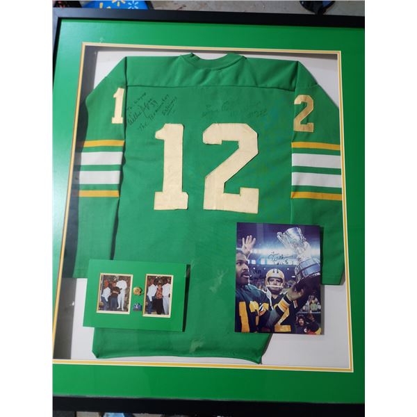 Game Worn Eskimos Jersey #12 Tom Wilkinson Signed by Gizmo Williams & Willie Pless 34 x 38