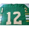 Image 2 : Game Worn Eskimos Jersey #12 Tom Wilkinson Signed by Gizmo Williams & Willie Pless 34 x 38