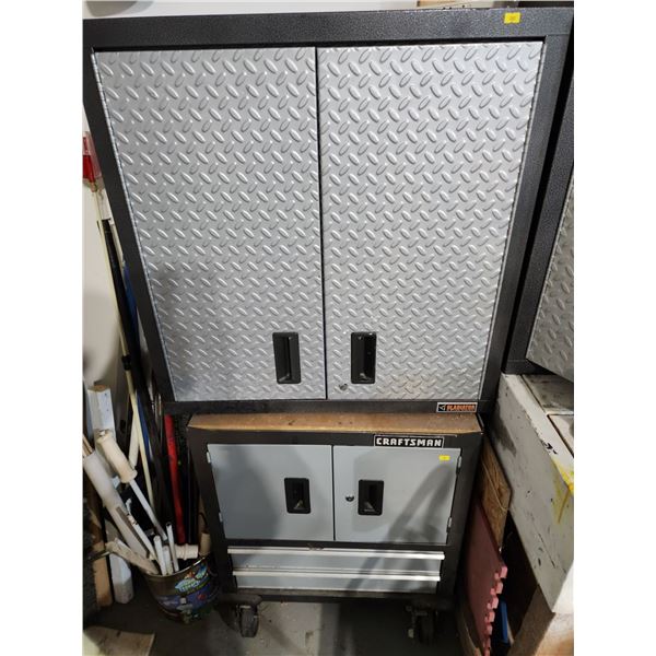 Craftsman Gladiator Metal Garage Storage & Contents Skrews Nails 30W x 12D x 63T On Castors