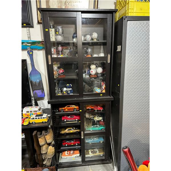 Display Cabinet Contents Not Included 2 Pieces Sliding Glass Doors 38w x 77T x 9D