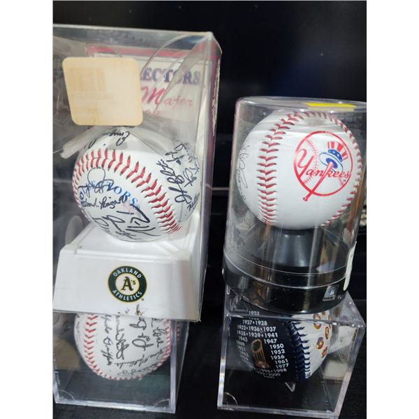 Collector Souvenir Baseballs Oakland As - Yankees 2005 & 2010