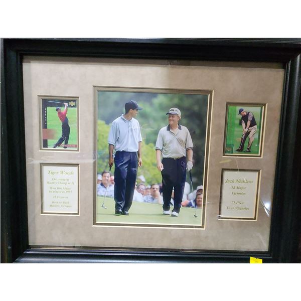 Tiger Woods & Jack Nicholas With Cards 22 x 18