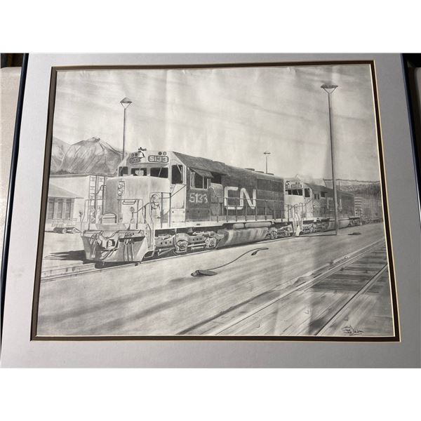 CN Pencil Drawing 27 x 24 No Glass