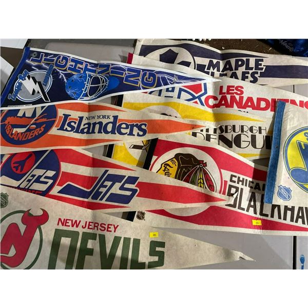 Vintage 1980s Sports Pennant Collection NHL Teams