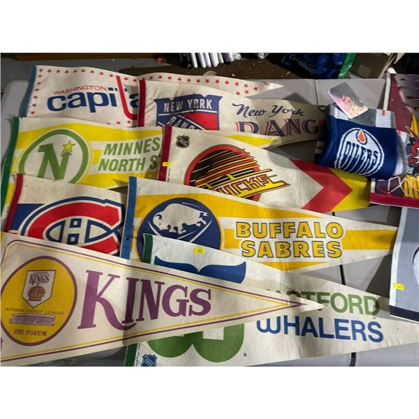 1980s Vintage Hockey Pennants & Wilson Grey Cup Football
