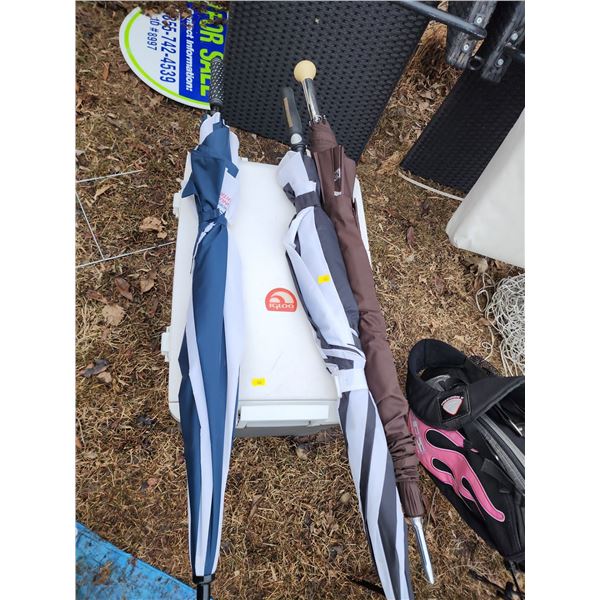 Beach Umbrella and Cooler Brown One Not Included