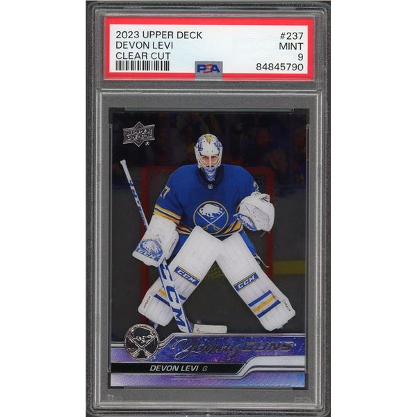 2023 Upper Deck Young Guns CLEAR CUT Devon Levi - PSA 9