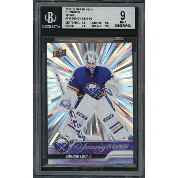 2023 Upper Deck Young Guns Silver Outburst Devon Levi - BGS 9