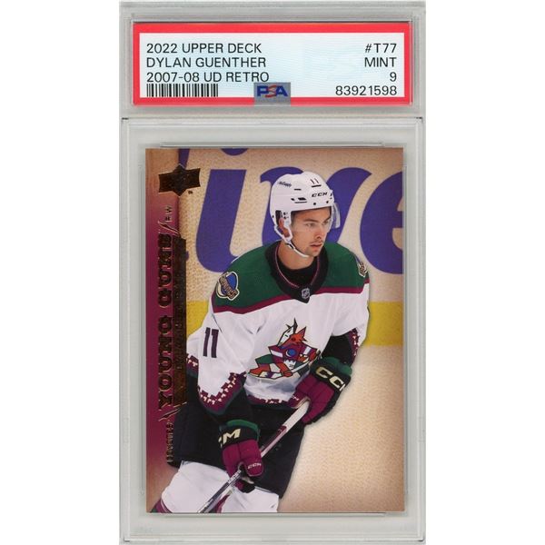 2022 Upper Deck Young Guns Dylan Guenther 07/08 Retro - PSA 9