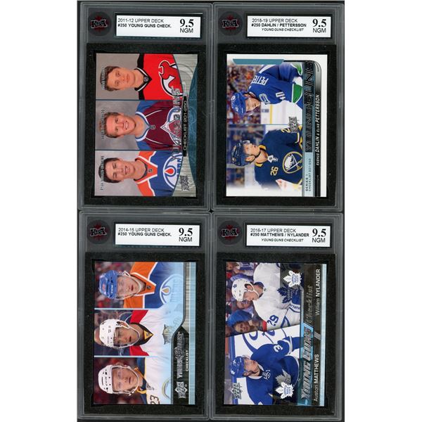 Lot of 4 Upper Deck NHL Young Guns Checklists w/stars! - KSA 9.5s