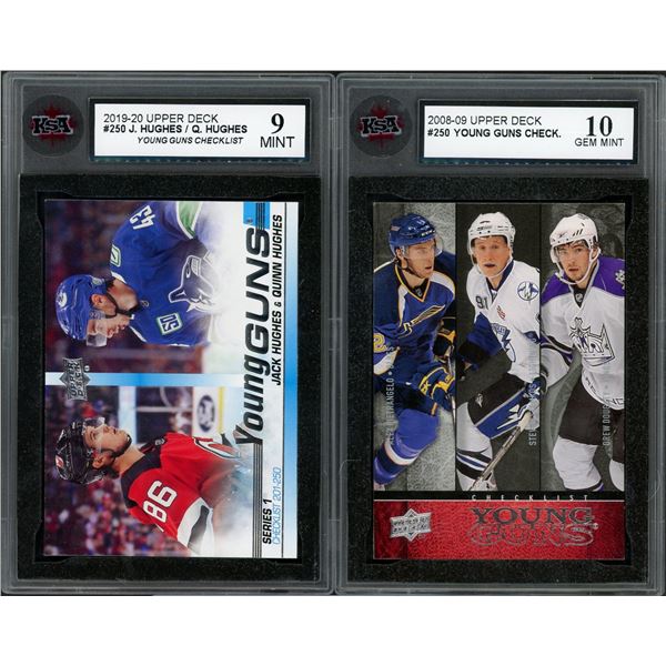 Lot of 2 Upper Deck Young Guns Checklists feat Hughes brothers & Stamkos - KSA
