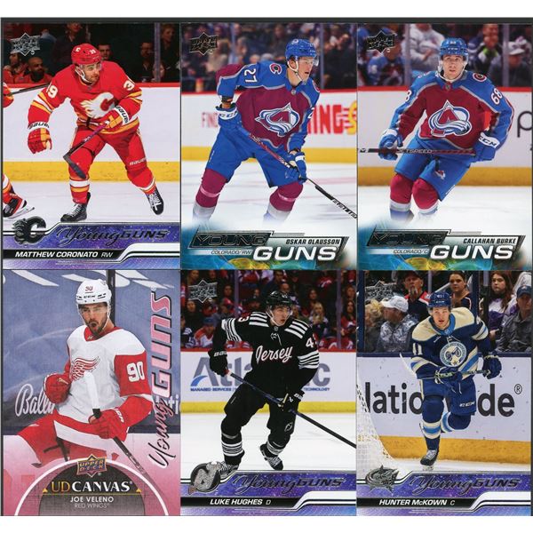 Lot of 6 NHL Young Guns RAW feat Luke Hughes!