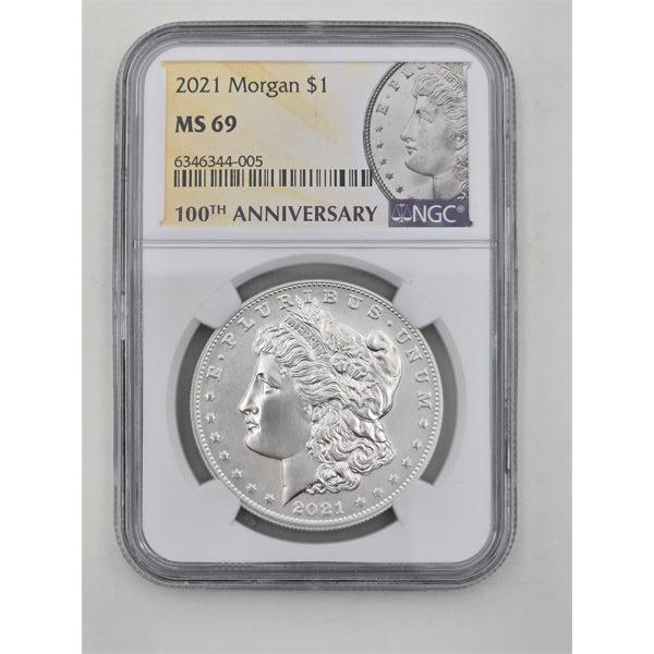 2021 NGC MS69 Morgan Silver Dollar 100th Anniversary