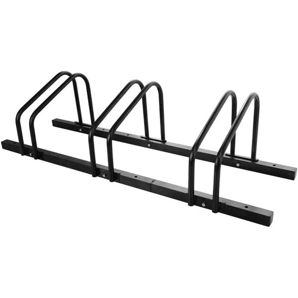 NEW UNPACKED 3 BIKES FLOOR TYPE PARKING RACK STAND