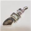 Image 1 : JP1080-161 SILVER SMOKEY QUARTZ AMETHYST PENDANT