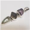 Image 1 : JP1080-193 SILVER AMETHYST SMOKEY QUARTZ PENDANT