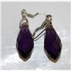 Image 1 : PAIR OF PURPLE SWAROVSKI CRYSTAL EARRINGS