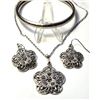 Image 1 : 23)  TIBETAN SILVER OPEN WORK FILAGREE FLOWER DROP