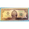 Image 1 : 4)  USA $2.00 GOLD FOIL BANK NOTE NOT LEGAL TENDER