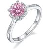 Image 1 : 1 CT GRA CERTIFIED PINK MOISSANITE 925 ST. SILVER