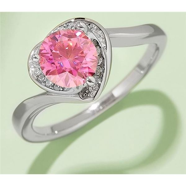 1 CT GRA CERTIFIED PINK MOISSANITE 925 ST. SILVER